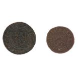 Essex - Maldon and Manewden Halfpenny and Farthing tokens - James Robient ¼ Grocer's Arms.