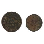 Essex - Epping 17th century Halfpenny and Farthing tokens - Richard Kinton ½ At Whit, Lion,