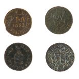 Essex - Bocking 17th century Farthing tokens - Abraham Ansell ¼ Baker Scales (V.