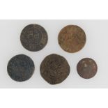 Essex - Quendon & Rochford 17th century Halfpenny and Farthing tokens - H.B. ½ 1669 Bust of Chas.