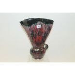 Janice Tchalenko (b. 1942), studio pottery ewer with mottled red and black decoration, with Crafts