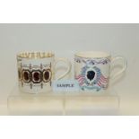 Five Wedgwood mugs designed by Richard Guyatt - Wedgwood Chief Executives, Princess Anne Wedding,