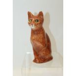 Winstanley pottery figure of a seated ginger cat with glass eyes, 20cm high CONDITION REPORT Good