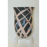 Felicity Aylieff (b. 1954), studio pottery vase with white and pink marbled lattice work and