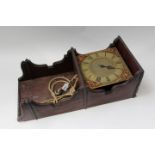 Late 18th / early 19th century hooded wall clock with thirty hour movement,