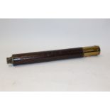 19th century brass single draw telescope with leather cover, signed - J.