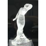 Contemporary Lalique frosted glass figure 'Danseuse Bras Baisse' dancer, signed - Lalique France,