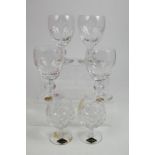 HRH The Prince of Wales - four Royal Brierley Presentation cut glass goblets with etched Prince of