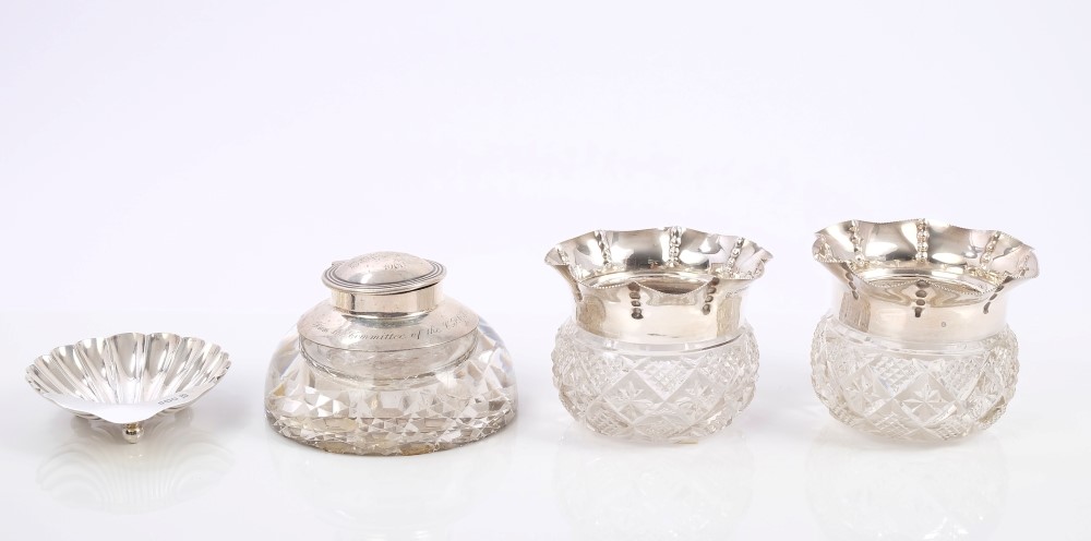 Late Victorian silver shell butter dish on three ball feet (Sheffield 1899), - Image 2 of 2