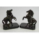 After Guillaume Coustou (1677 - 1746), pair of Marley Horse bronze groups,