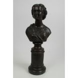 20th century bronzed bust after Felix Martin Miller, of HRH Princess Alexandra.