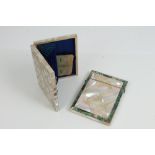 19th century mother of pearl and abalone calling card case with lozenge ornament, 10.