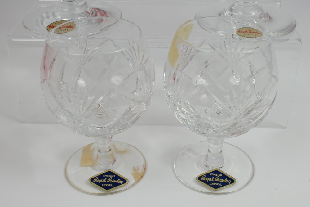 HRH The Prince of Wales - four Royal Brierley Presentation cut glass goblets with etched Prince of - Image 2 of 4