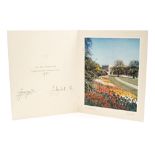 HM King George VI and Queen Elizabeth - signed 1951 Christmas card with gilt embossed crown to