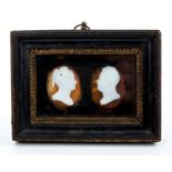 Rare early 19th century pair of glass portrait cameos of TM King William IV and Queen Adelaide,