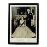 HM Queen Elizabeth II and The Duke of Edinburgh - fine black and white Royal Presentation portrait