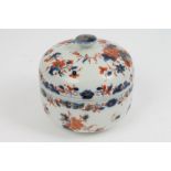 18th century Chinese Imari butter dish and cover of ovoid form, the domed cover with squat finial,