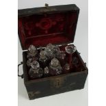 18th century Continental shagreen cased travelling medicine box of rectangular form,