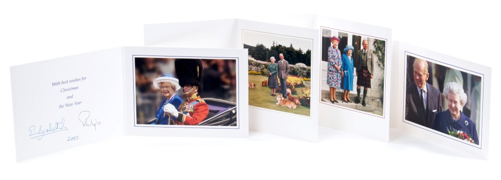 HM Queen Elizabeth II and The Duke of Edinburgh - four Royal Christmas cards - 1999, 2000,