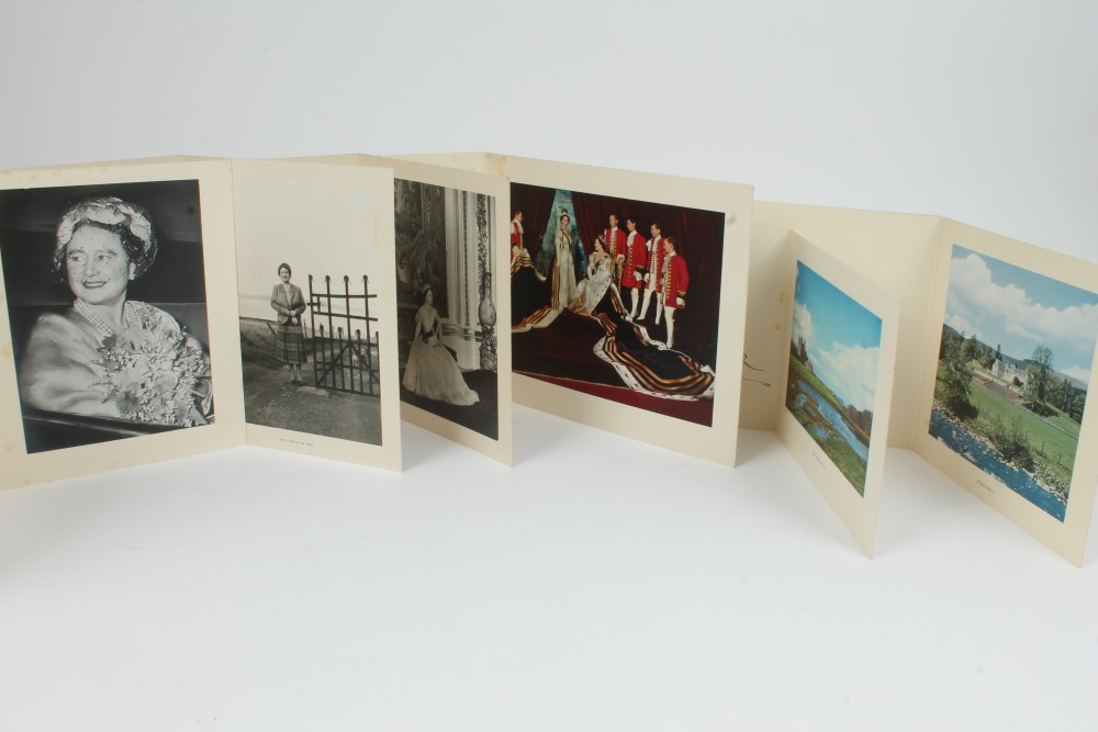 HM Queen Elizabeth The Queen Mother - six 1950s signed Christmas cards - all with gilt embossed