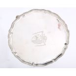 Fine quality George III silver salver of octagonal form, with piecrust border and gadrooned rim,