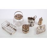 Selection of miscellaneous Victorian and later silver, including cream jug (Birmingham 1888),