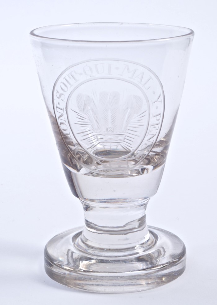 Georgian toasting glass of tapered form,