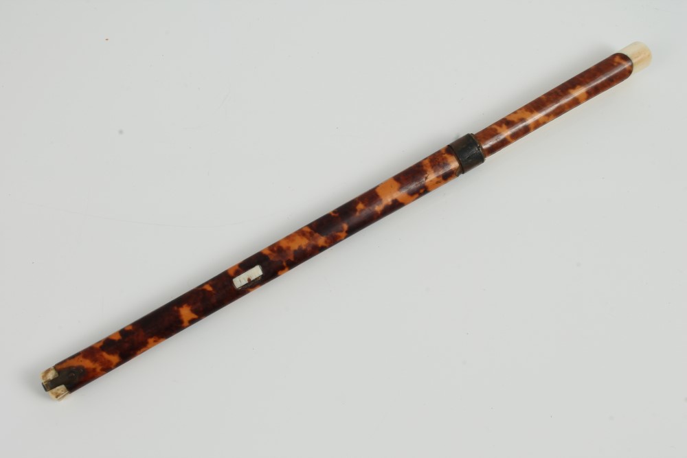 Pair of antique ivory chopsticks, housed within an ivory mounted tortoiseshell case, - Image 4 of 5