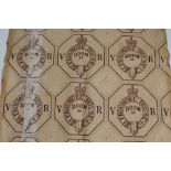 Rare piece of Victorian Royal material printed with numerous Frogmore House Linen labels with