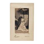 TM King Alfonso XIII of Spain and his mother Queen Maria Cristina of Spain - signed black and white