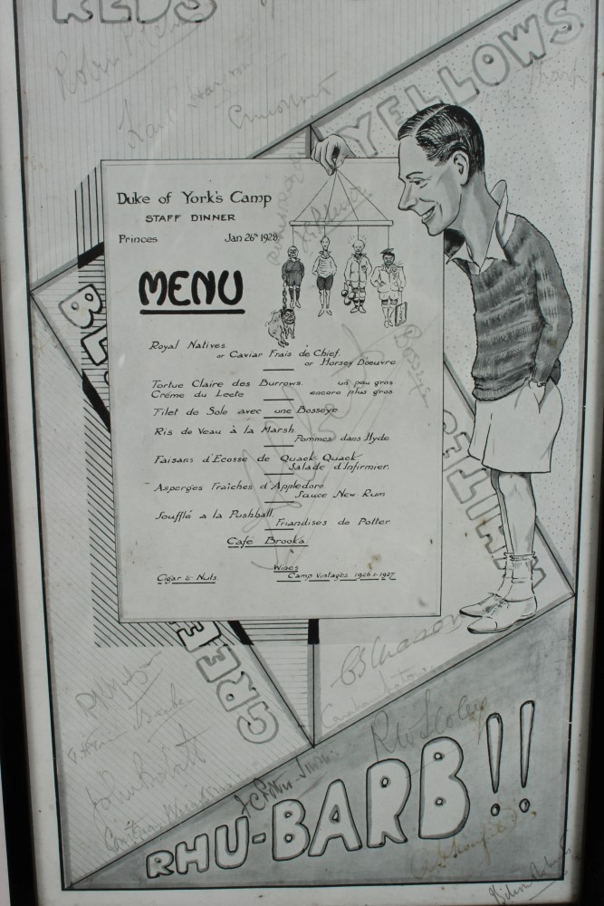 HRH Prince Albert Duke of York (later HM King George VI) - signed menu for the Duke of York's Camp - Image 2 of 5