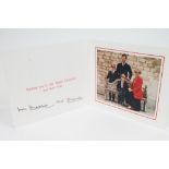 TRH The Prince and Princess of Wales - signed 1991 Christmas card with twin gilt embossed Royal