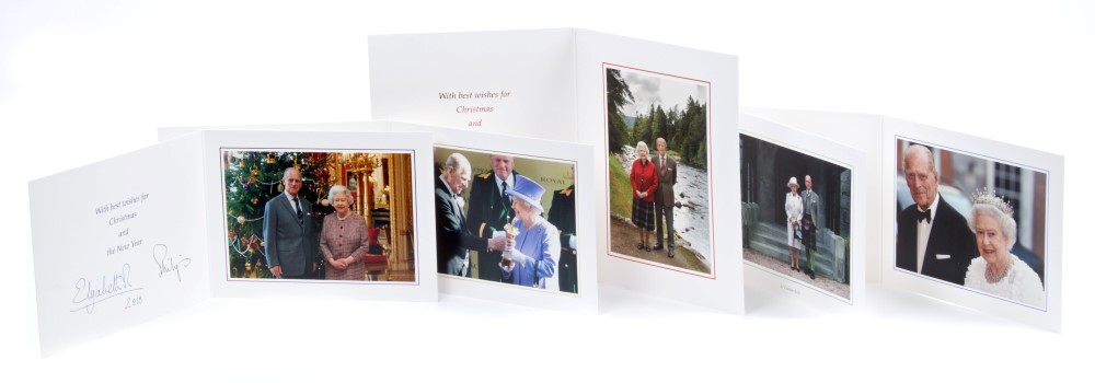 HM Queen Elizabeth II and The Duke of Edinburgh - five Royal Christmas cards - 2008, 2009, 2010,