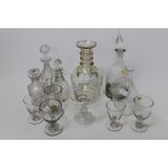 Four 19th century decanters,