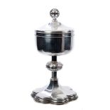 Contemporary silver chalice of cauldron form,