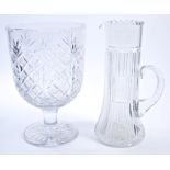 Large cut glass ewer, commemorating the 1953 Coronation,