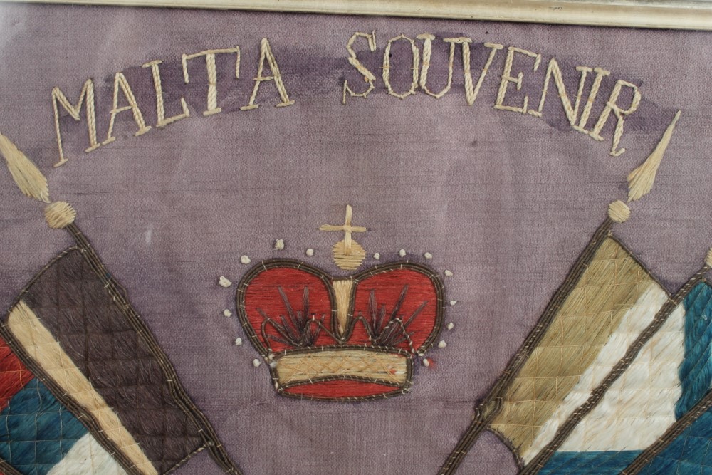 First World War Sailor's needlework picture of rectangular form, - Image 3 of 6
