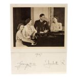 HM King George VI and Queen Elizabeth - signed 1947 Christmas card (cut for mounting),
