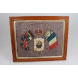 First World War Sailor's needlework picture of rectangular form,