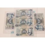 Banknotes - Scotland - Bank of Scotland, Five Pound Notes - blue and multi-coloured,