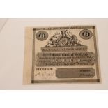 Banknote - Scotland - The National Bank of Scotland, One Pound Note dated 11th Nov. 1874 (N.B.