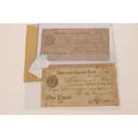 Banknotes - Great Britain - Provincial One Pound Banknotes, Milverton & Taunton Bank, signed Thos.
