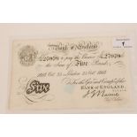 Banknote - Bank of England, London, 23rd Oct. 1915 - J. G. Nairne - white Five Pound Note.