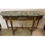 Victorian Style Gilded Marble Top Consol