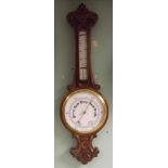 Victorian Oak Barometer