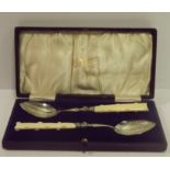 Pair of Cased Edwardian Jam Spoons with