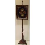 Victorian Mahogany Pole Screen