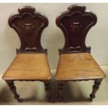 Pair of Victorian Mahogany Hall Chairs