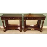 Very Fine Pair of Regency Mahogany Brass