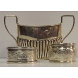 Victorian Solid Silver Sugar Bowl & 2 Si